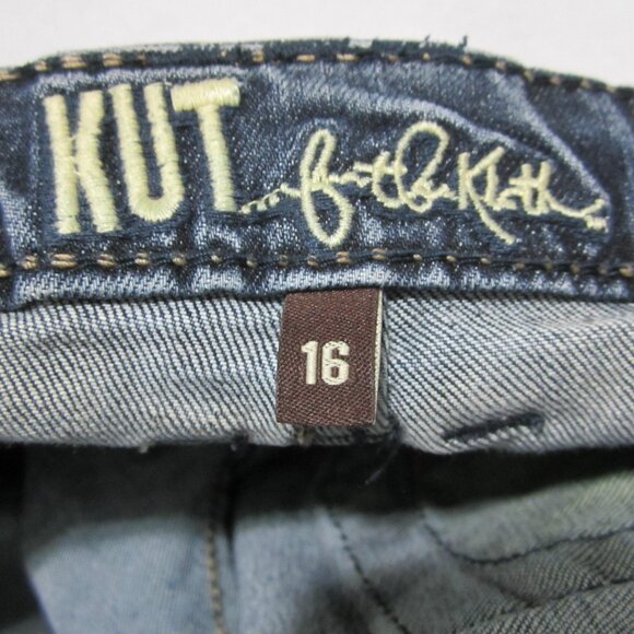 Kut From The Kloth Jeans Women's 16 (38x30) Blue Boot Cut Denim Dark Wash - Picture 3 of 16